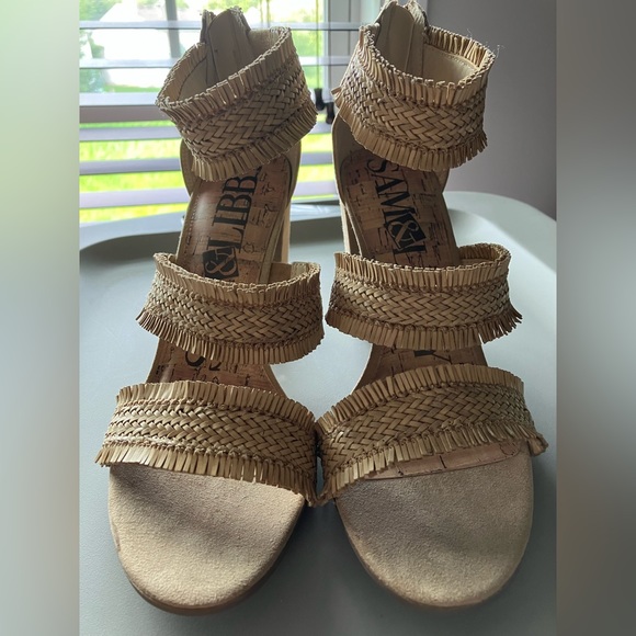 Sam & Libby Fringe Woven Ankle Strap Heel Sandal - Picture 8 of 8